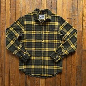 Schott Bros Flannel Shirt Mens Size Small Plaid Shacket Button Cabin Hiking Camp